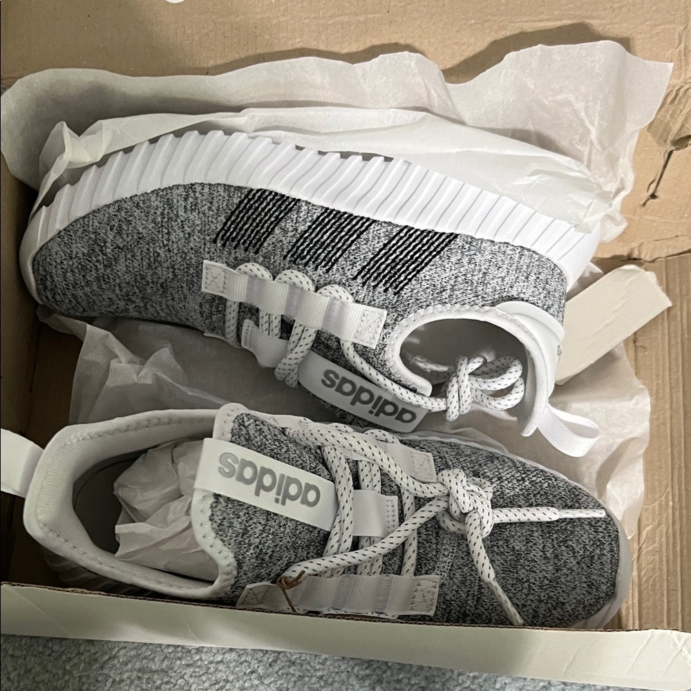 Adidas Kaptir Flow Lift Gray and White Trainers 8.5w